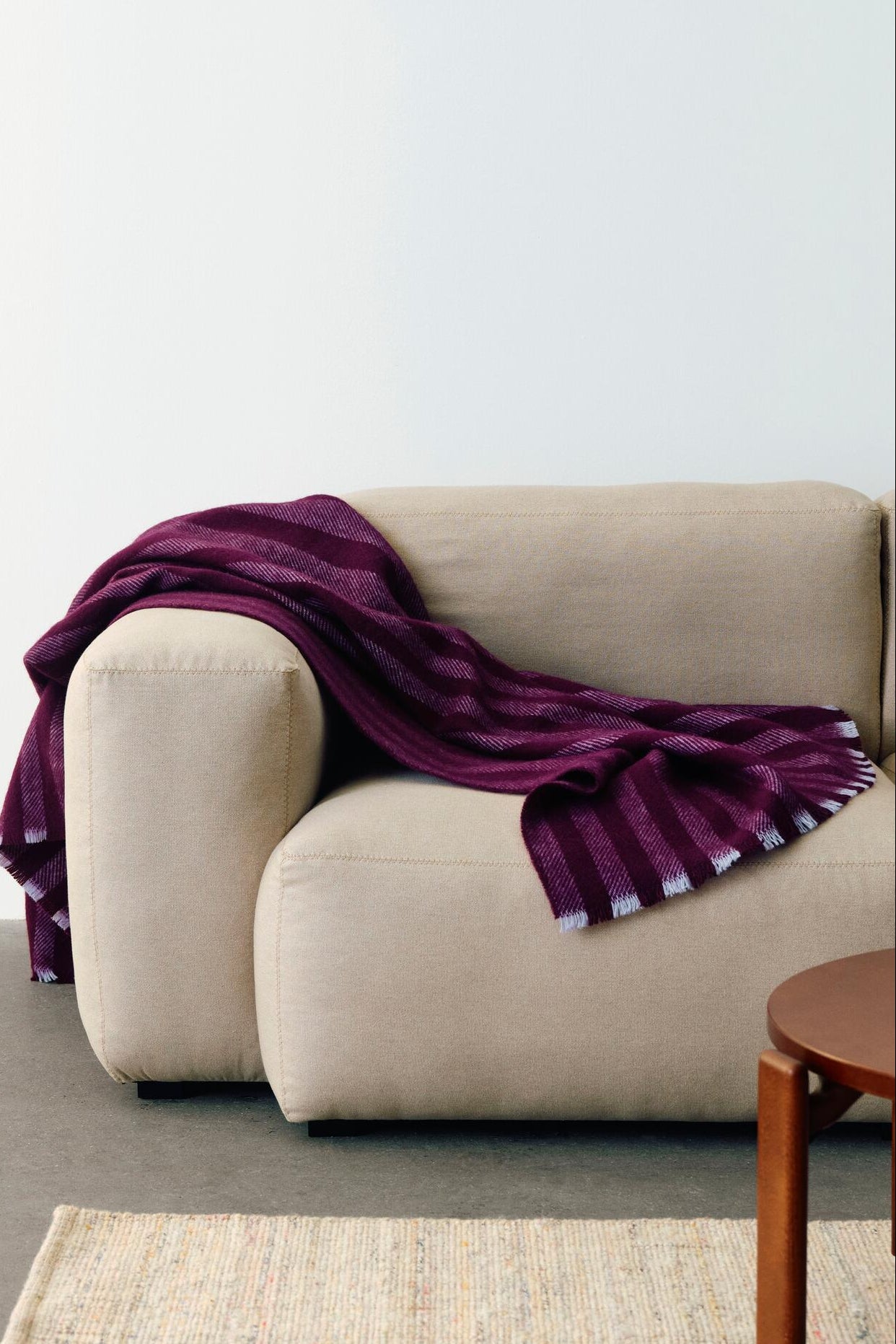 Duo uldtæppe, 130x180 cm - Plum